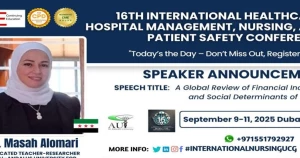 الدكتورة ماسة العمري مُحاضِرة ضمن فعاليات المؤتمر الدولي السادس عشر لمؤسسات الرعاية الصحية