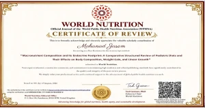 الدكتور مهند جاسم محكماً علمياً في مجلة "World Nutrition" الدولية